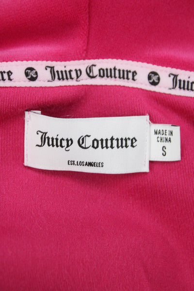 Juicy Couture Womens Velour Jeweled Hooded Sweat Suit Pink Size Small