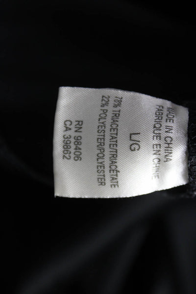 Theory Womens Black Triacetate Collared Short Sleeve Basic Blouse Size L