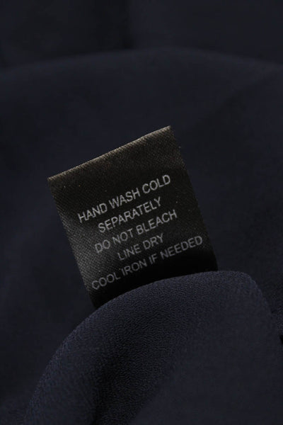 Ro & De Womens Blue V-Neck Long Sleeve Blouse Polyester Pullover Size M