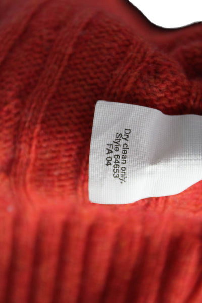 J Crew Womens Pullover Sweater Orange Merino Cashmere Blend Long Sleeve Size L