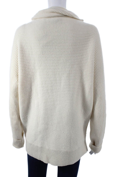 Nordstrom Signature Women Cashmere Cowl Neck Pullover Sweater Ivory Size M