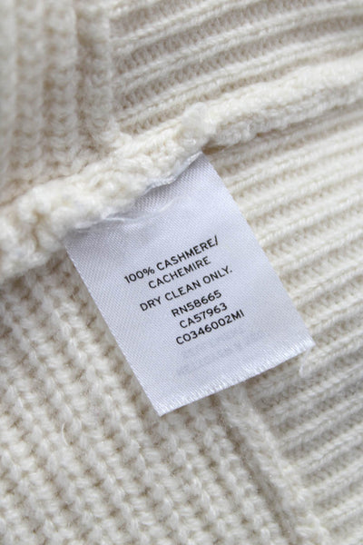 Nordstrom Signature Women Cashmere Cowl Neck Pullover Sweater Ivory Size M