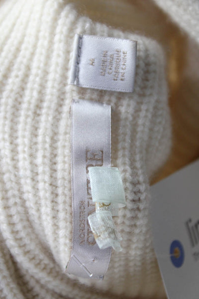 Nordstrom Signature Women Cashmere Cowl Neck Pullover Sweater Ivory Size M