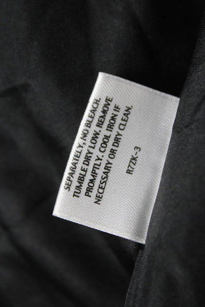Eileen Fisher Women Black Quilted Silk Blazer Button Closure Long Sleeve Size S