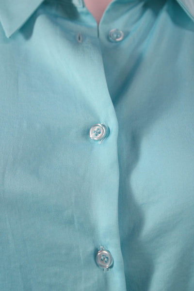Renuar Women Blue Button Front Collared Long Sleeve Dress Size XL