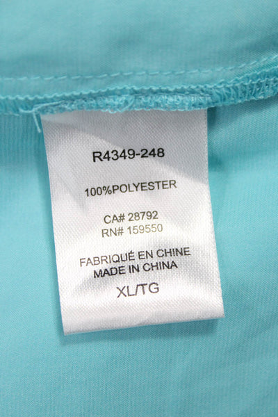 Renuar Women Blue Button Front Collared Long Sleeve Dress Size XL