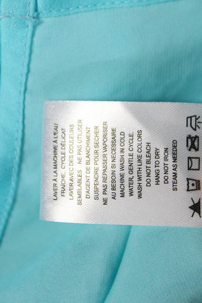 Renuar Womens Button Front Collared Long Sleeve Blue Dress Size L