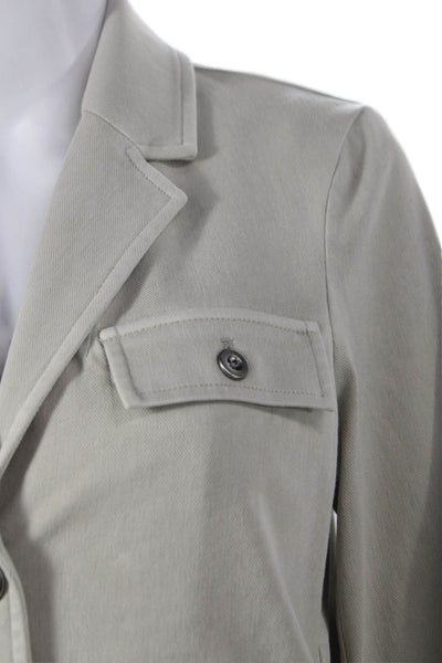 Renuar Womens Military Jacket Beige Button Long Sleeve Cotton Blend Size XS
