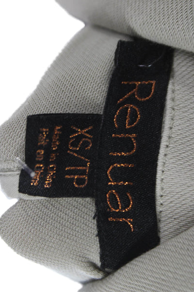 Renuar Womens Military Jacket Beige Button Long Sleeve Cotton Blend Size XS