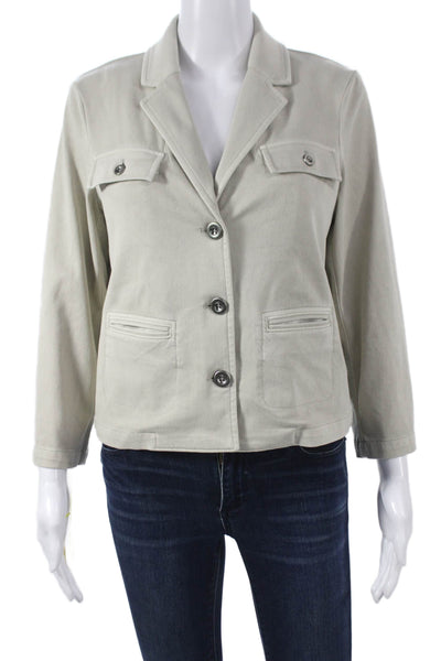 Renuar Women Basic Beige Jacket Button Long Sleeve Size L