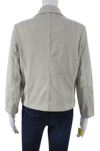 Renuar Women Basic Beige Jacket Button Long Sleeve Size L