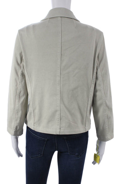 Renuar Womens Beige Basic Jacket 3/4 Sleeve Button Closure Size 2XL