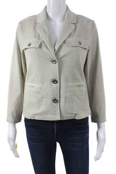 Renuar Women Military Jacket Gray Button Long Sleeve Size XL