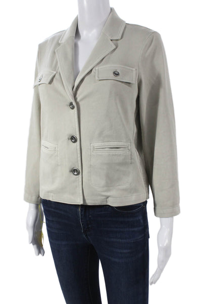 Renuar Women Military Jacket Gray Button Long Sleeve Size XL