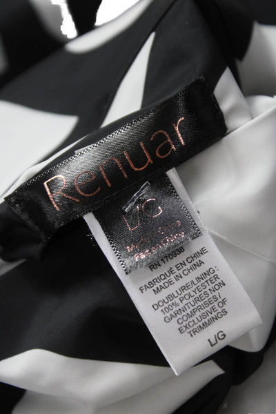 Renuar Women Windbreaker Black Hearts Zip Polyester Long Sleeve Size L