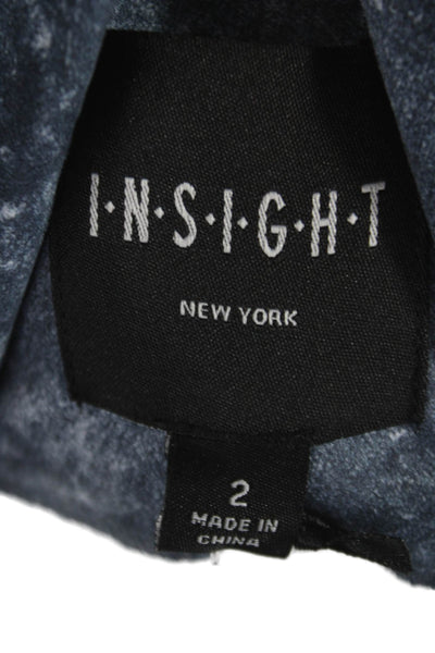 Insight Women Basic Jacket Blue Geometric Button Size 2