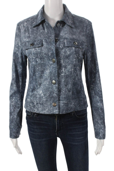 Insight Womens Basic Jacket Blue Long Sleeve Solid Fall Size 12