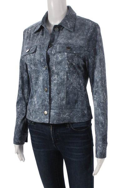 Insight Womens Basic Jacket Blue Long Sleeve Solid Fall Size 12