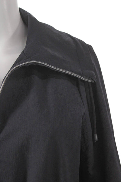 Renuar Women Windbreaker Jacket Black Long Sleeve Size XS