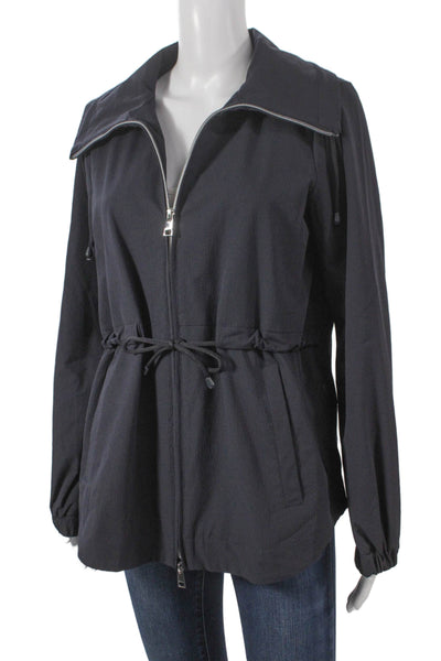 Renuar Women Windbreaker Jacket Black Long Sleeve Size XS