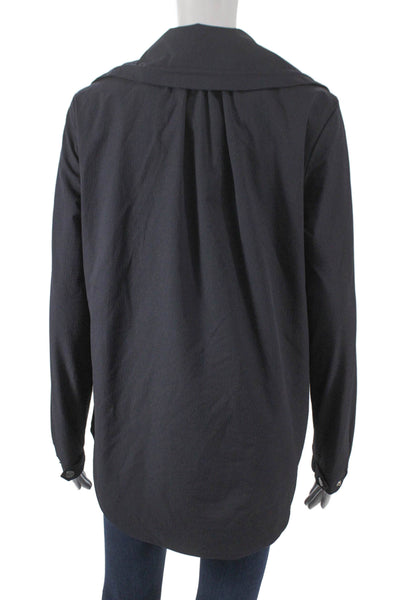 Renuar Women Windbreaker Jacket Black Long Sleeve Size XS