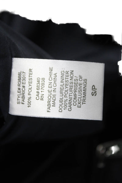 Renuar Women Windbreaker Jacket Black Zip Long Sleeve Polyester Petite Size S