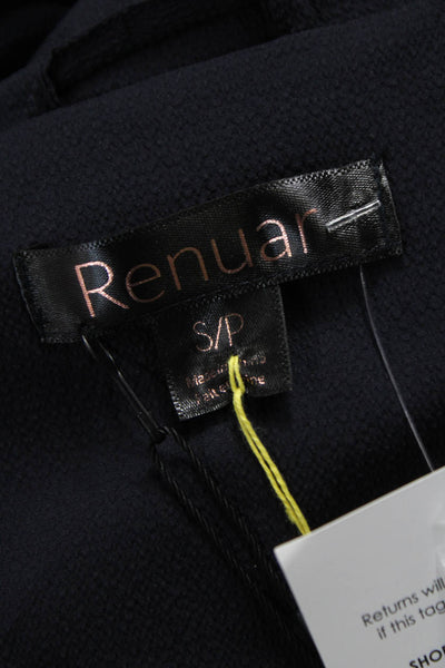 Renuar Women Windbreaker Jacket Black Zip Long Sleeve Polyester Petite Size S