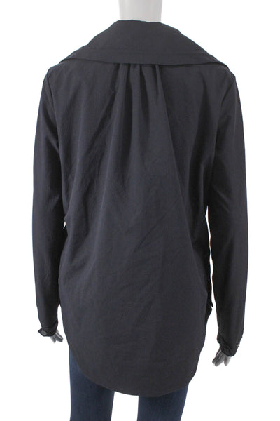 Renuar Womens Windbreaker Jacket Black Zip Long Sleeve Polyester Size XL