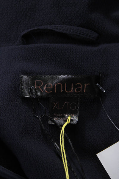 Renuar Womens Windbreaker Jacket Black Zip Long Sleeve Polyester Size XL