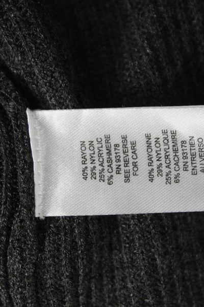 T Tahari Women Cardigan Gray Rayon Open Front Long Sleeve Size M