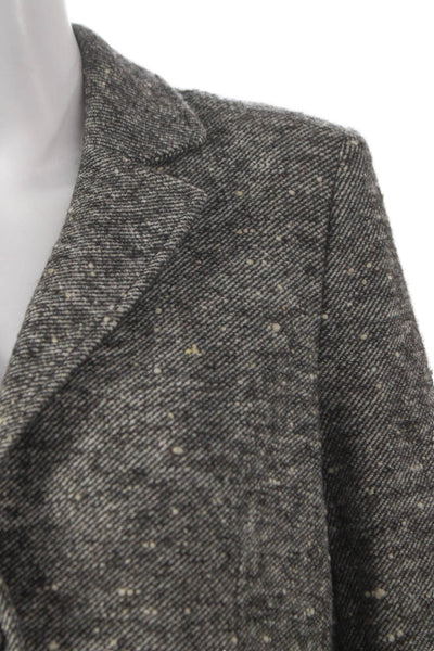 Theory Women Basic Jacket Gray Wool Blend Button Long Sleeve Size 10
