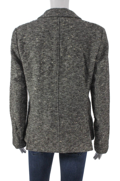 Theory Women Basic Jacket Gray Wool Blend Button Long Sleeve Size 10