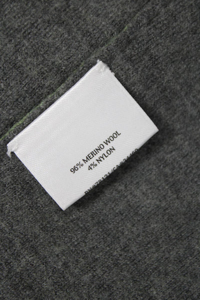 Eileen Fisher Womens Green Merino Wool Pea Coat Button Closure Size S