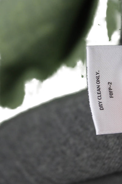 Eileen Fisher Womens Green Merino Wool Pea Coat Button Closure Size S