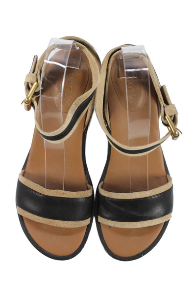 See by Chloe Womens Wedge Heel Platform Ankle Strap Sandals Brown Size 38