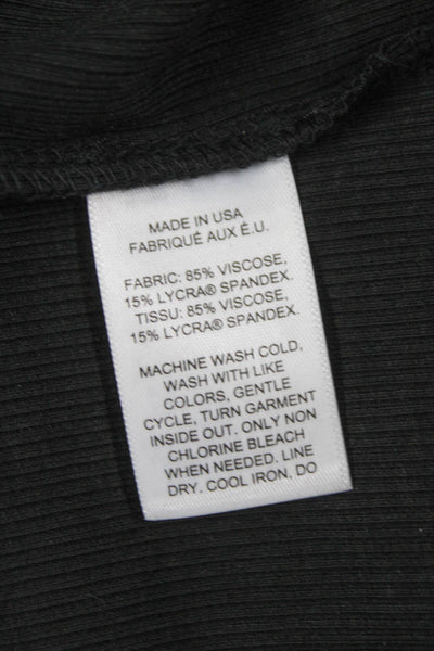 Le Bop Women One Shoulder Tank Black Viscose Sleeveless Size XS