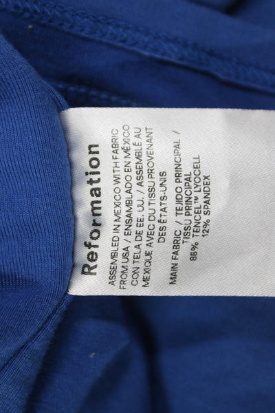 Reformation Womens Off Shoulder Blue Basic Blouse Pullover Size XS
