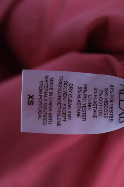 Alexis Women Mini Red Polyester Square Neck Sleeveless Button Dress Size XS