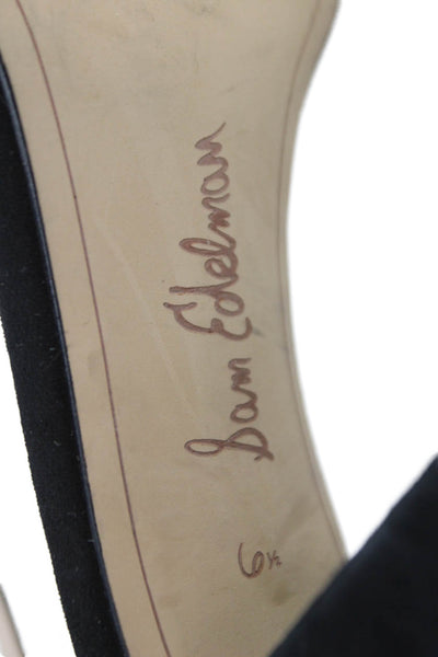 Sam Edelman Women's Open Toe Suede Block Heel Ankle Straps Sandals Black Size 6