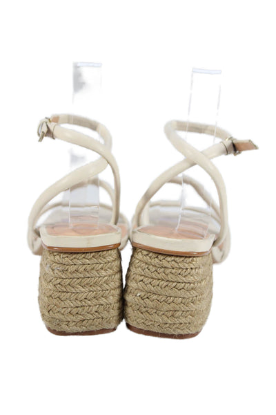 Intentionally Women's Square Toe Strappy Block Heel Sandals Cream Size 37
