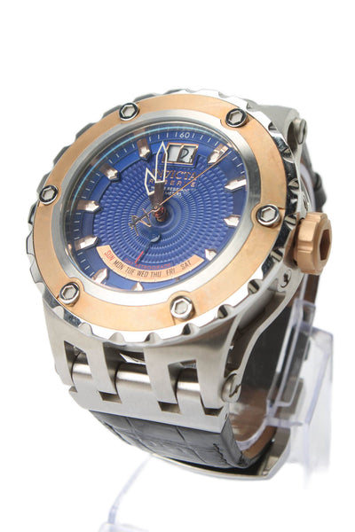 Invicta Mens Stainless Steel + Leather Reserve 10097 Quartz Watch 52mm