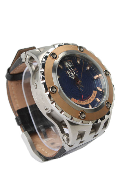 Invicta Mens Stainless Steel + Leather Reserve 10097 Quartz Watch 52mm