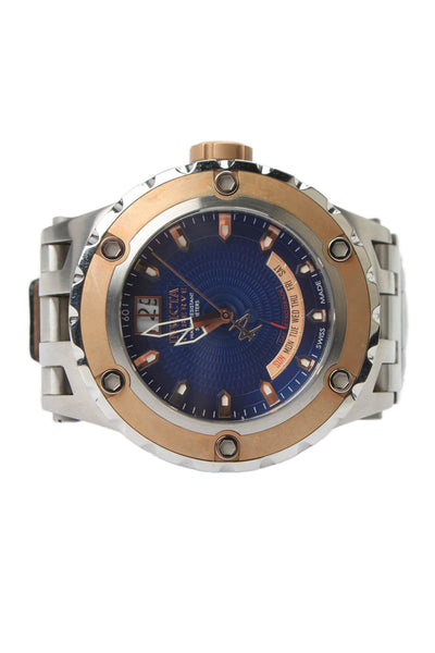Invicta Mens Stainless Steel + Leather Reserve 10097 Quartz Watch 52mm