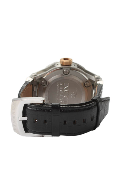 Invicta Mens Stainless Steel + Leather Reserve 10097 Quartz Watch 52mm