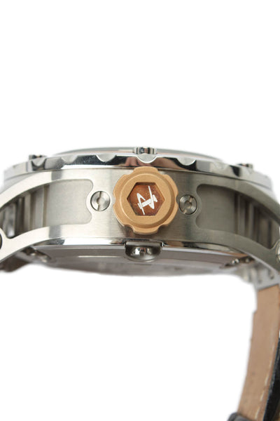 Invicta Mens Stainless Steel + Leather Reserve 10097 Quartz Watch 52mm