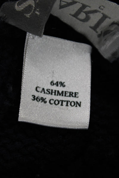 Sharis Place Womens Cashmere Blend V-Neck Pullover Sweater Blue Size S
