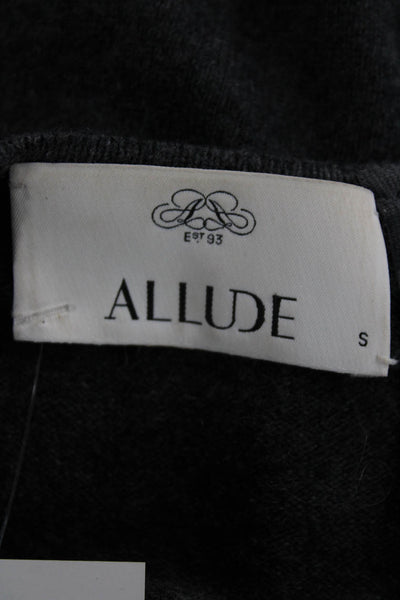 Allude Womens Basic Merino Wool Gray Long Sleeve Round Neck Blouse Size S