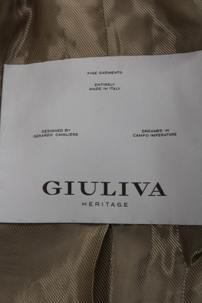 Giuliva Heritage Womens Blazer Green Wool Plaid Button Long Sleeve Size 38