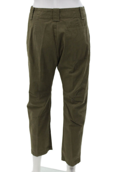 Rag & Bone Women Chino Pants Green Button Utility Inseam 26 Size 0