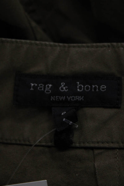 Rag & Bone Women Chino Pants Green Button Utility Inseam 26 Size 0